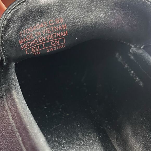 Mango Lug Sole Leather Loafer with Metallic Detail Black Size 38/ 7.5 - Picture 12 of 12